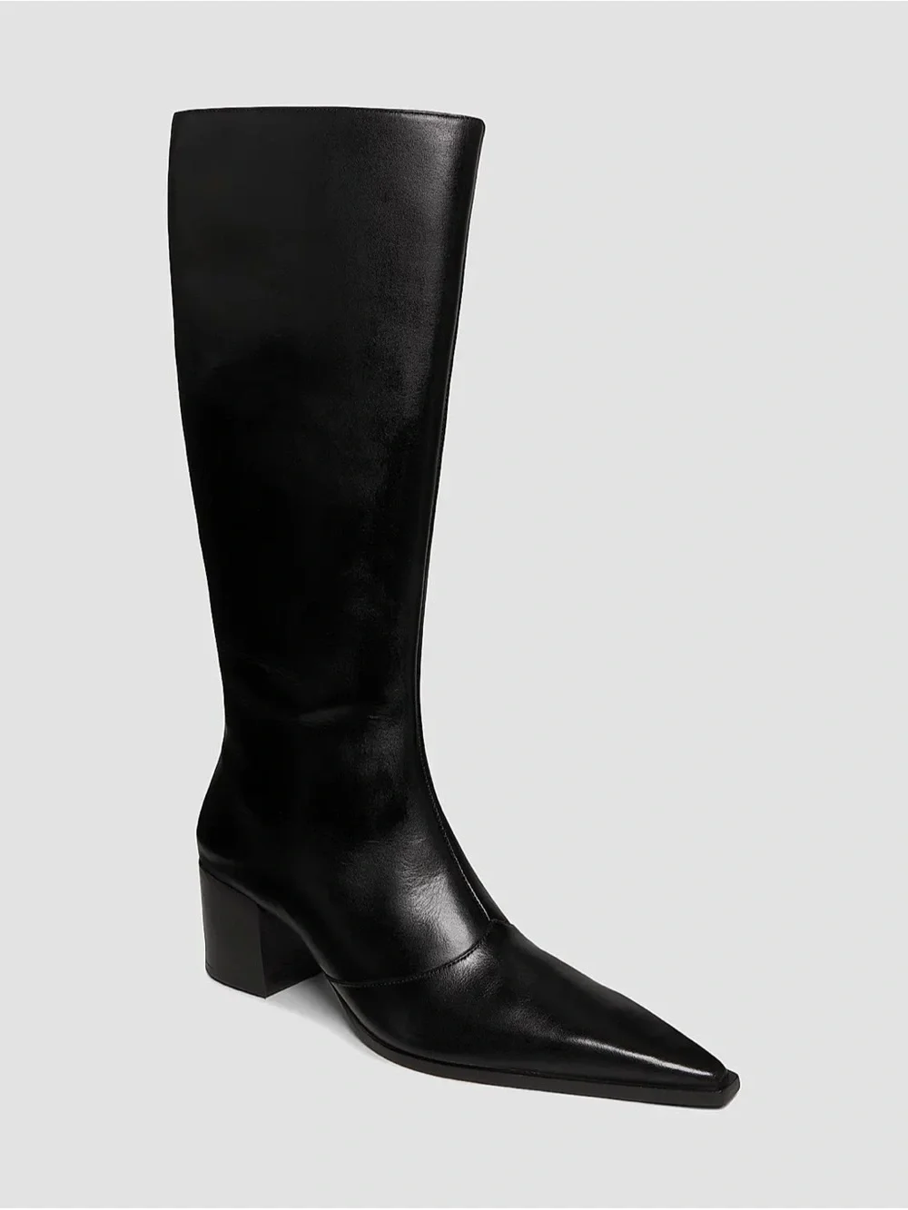 Schultz Raffaela 55MM Leather Knee-High Boots Size 10 B Black NWOB